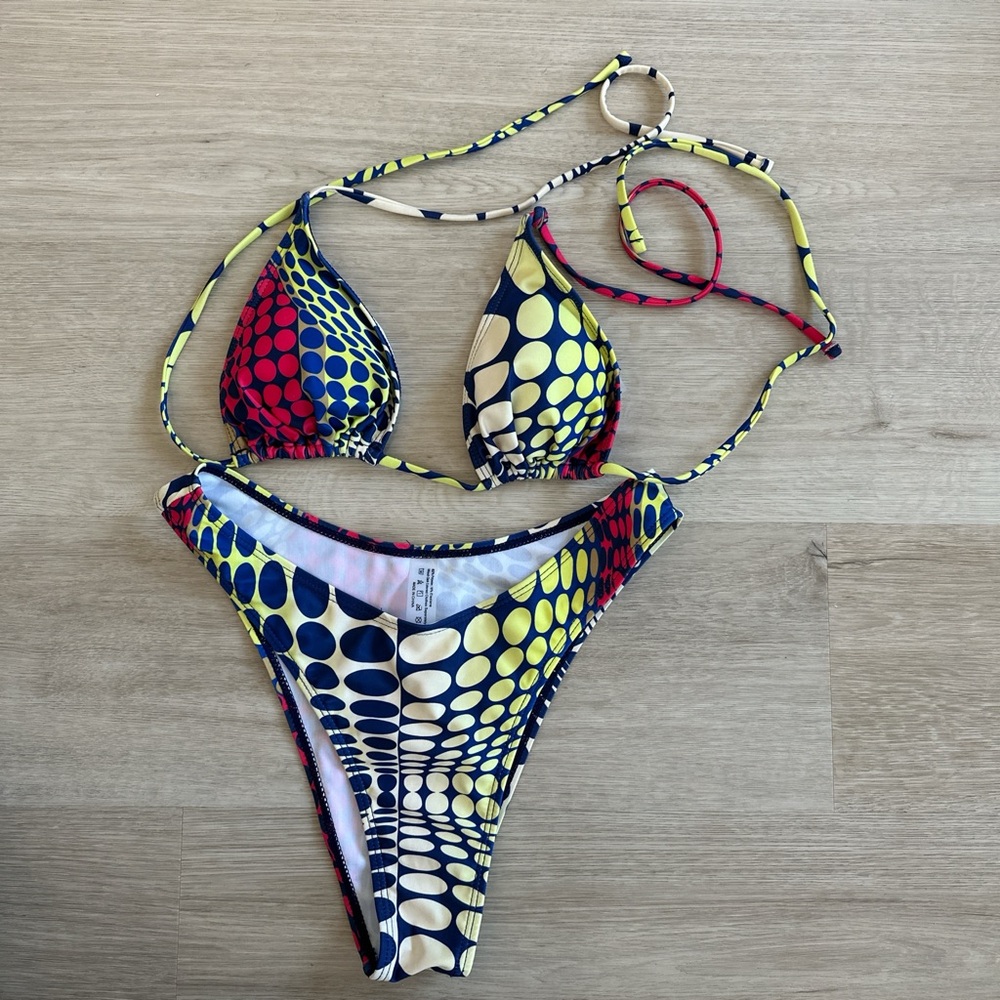 SHEIN Red and Yellow Bikini Set